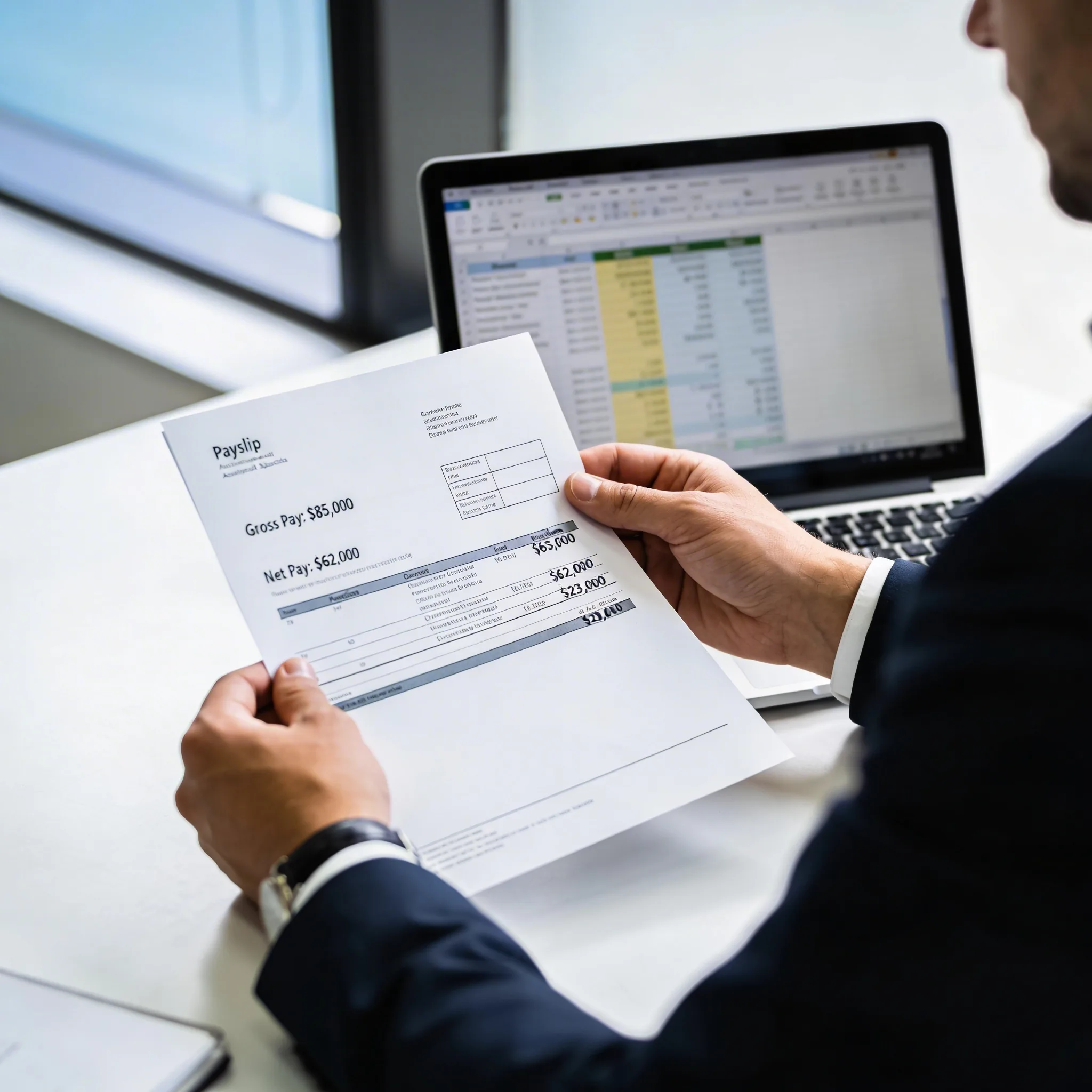 Professional reviewing income documents to qualify for an LMI waiver in Australia